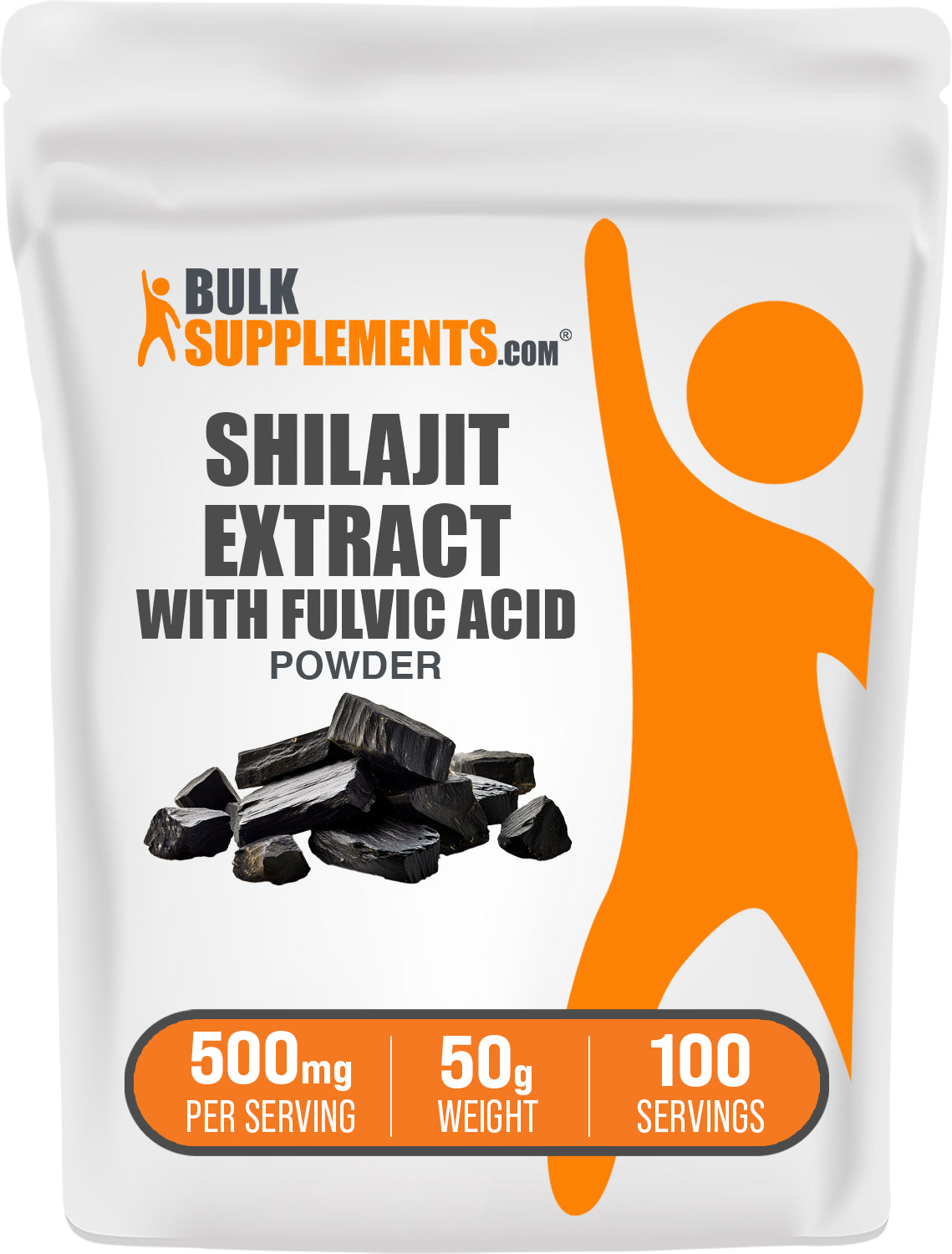 BulkSupplements.com Shilajit Extract Powder 50g bag image