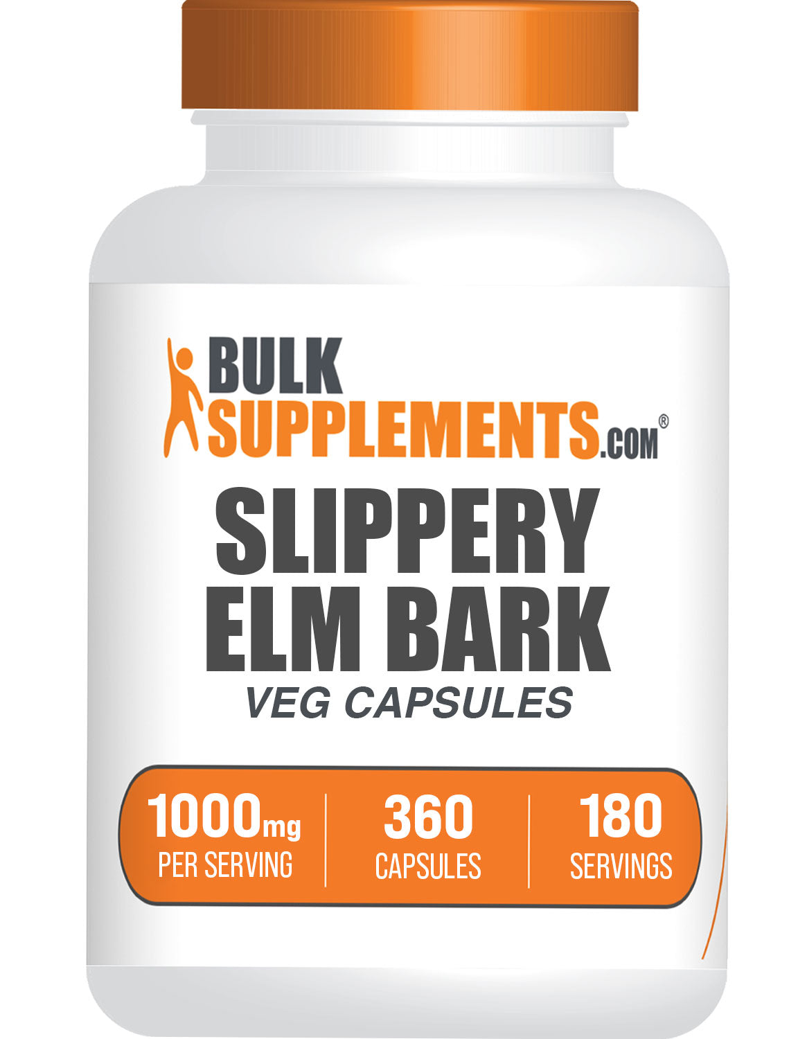 BulkSupplements.com Slippery Elm Bark 360 capsules bottle image