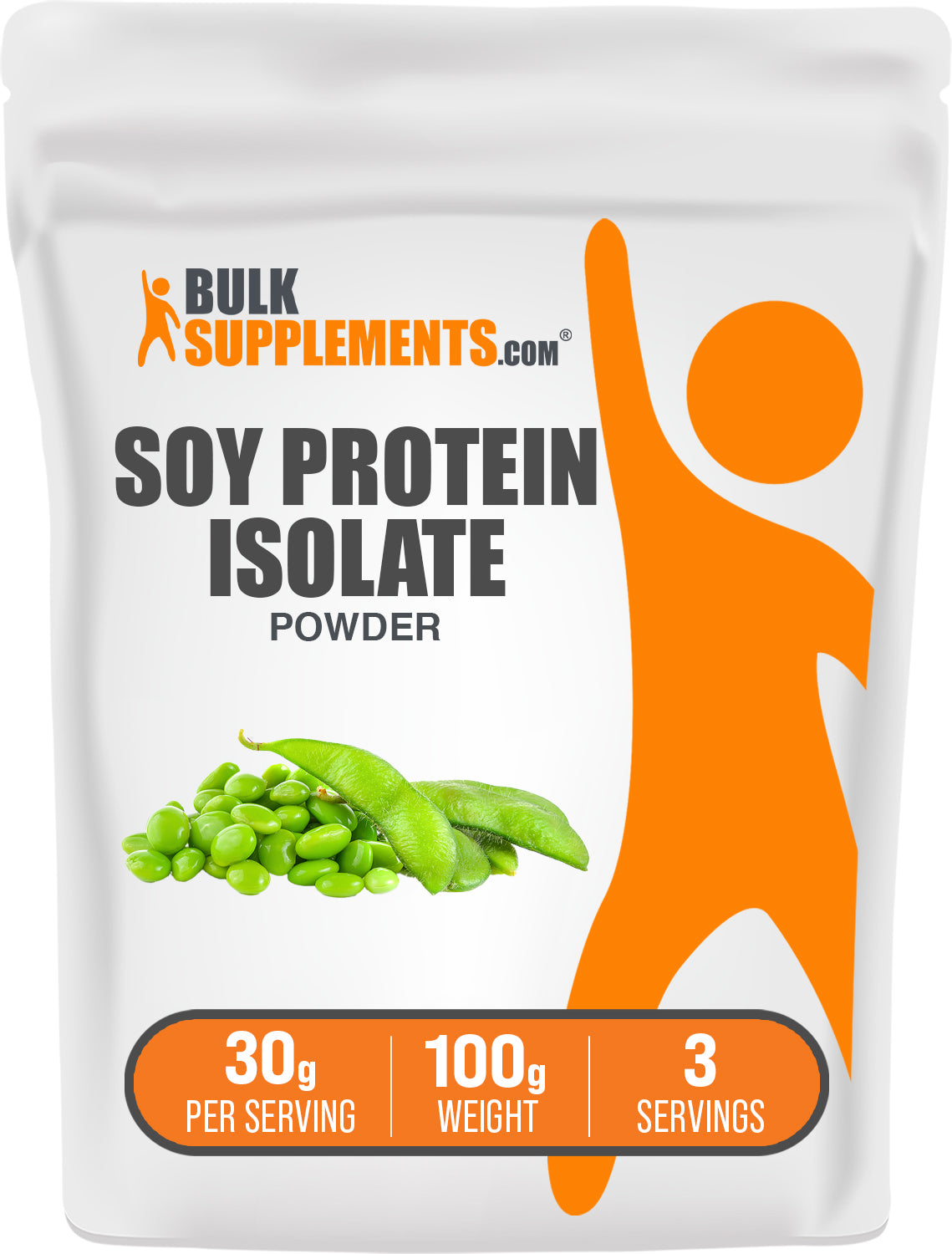 BulkSupplements.com Soy Protein Isolate Powder 100g bag image