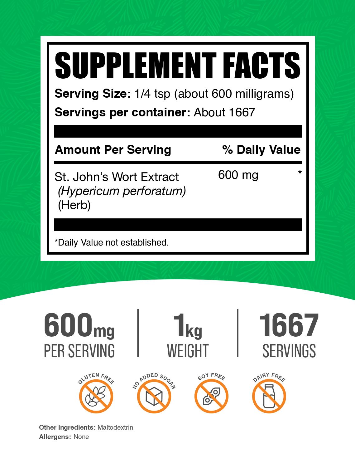 St. John's Wort powder label 1kg