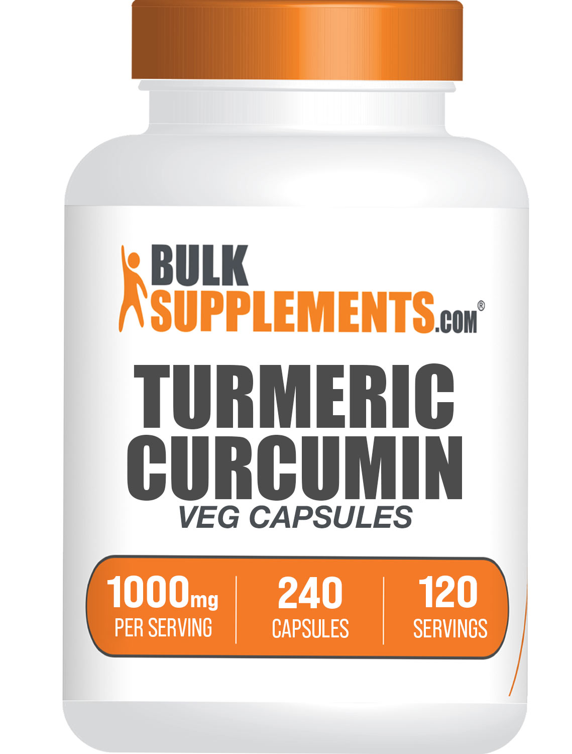 BulkSupplements.com Turmeric Pills 1000mg 240 count bottle image