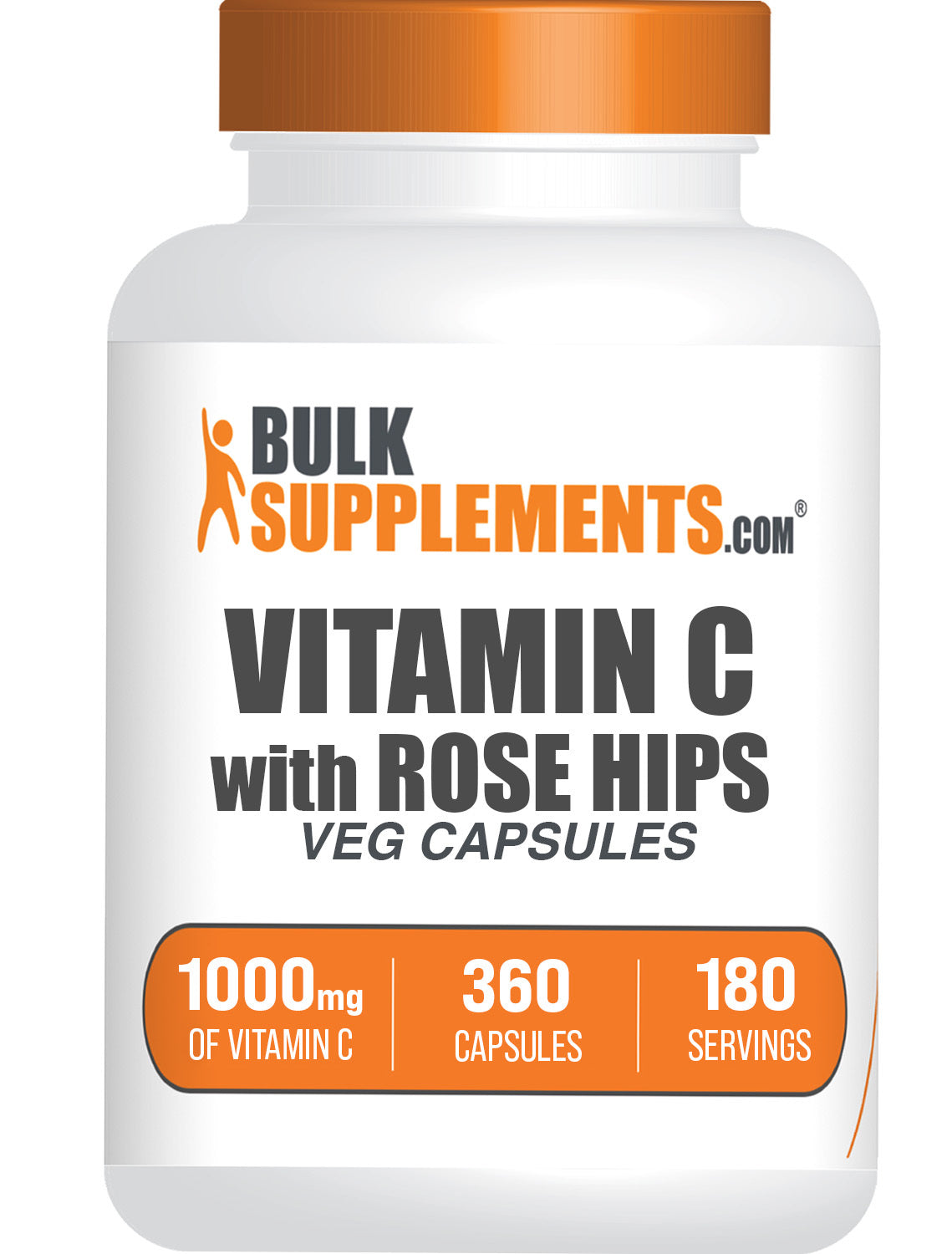 Vitamina c com cápsulas de rosa mosqueta
