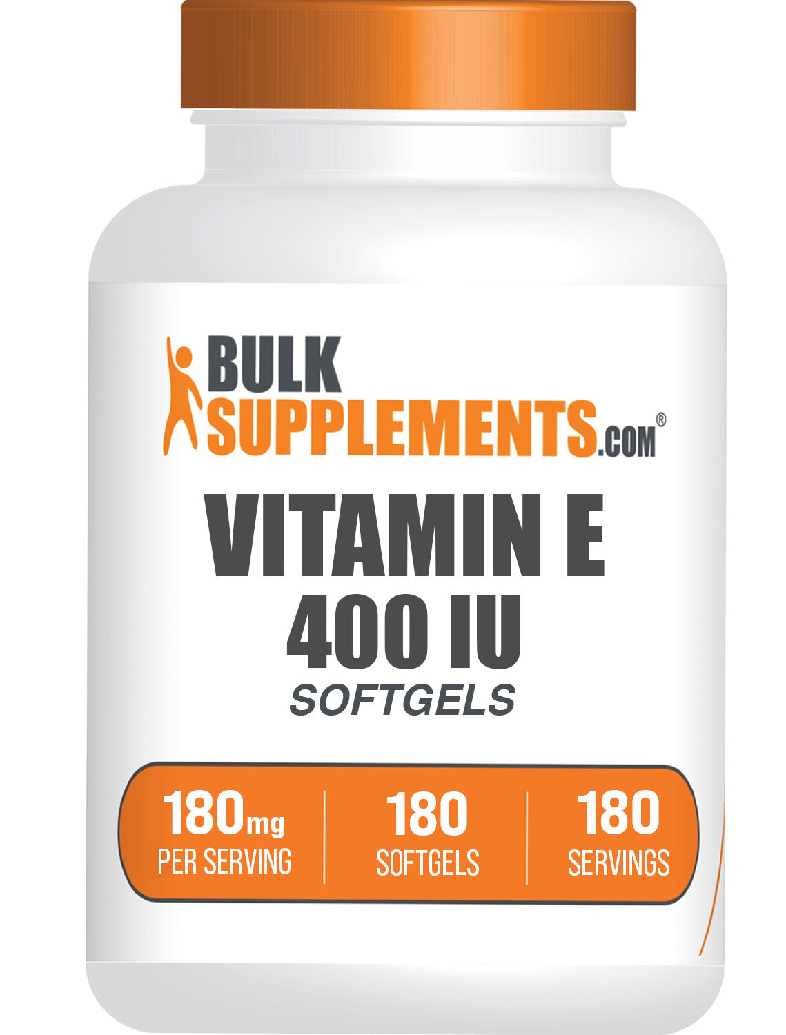 BulkSupplements.com Vitamin E 400IU 180 softgels bottle image