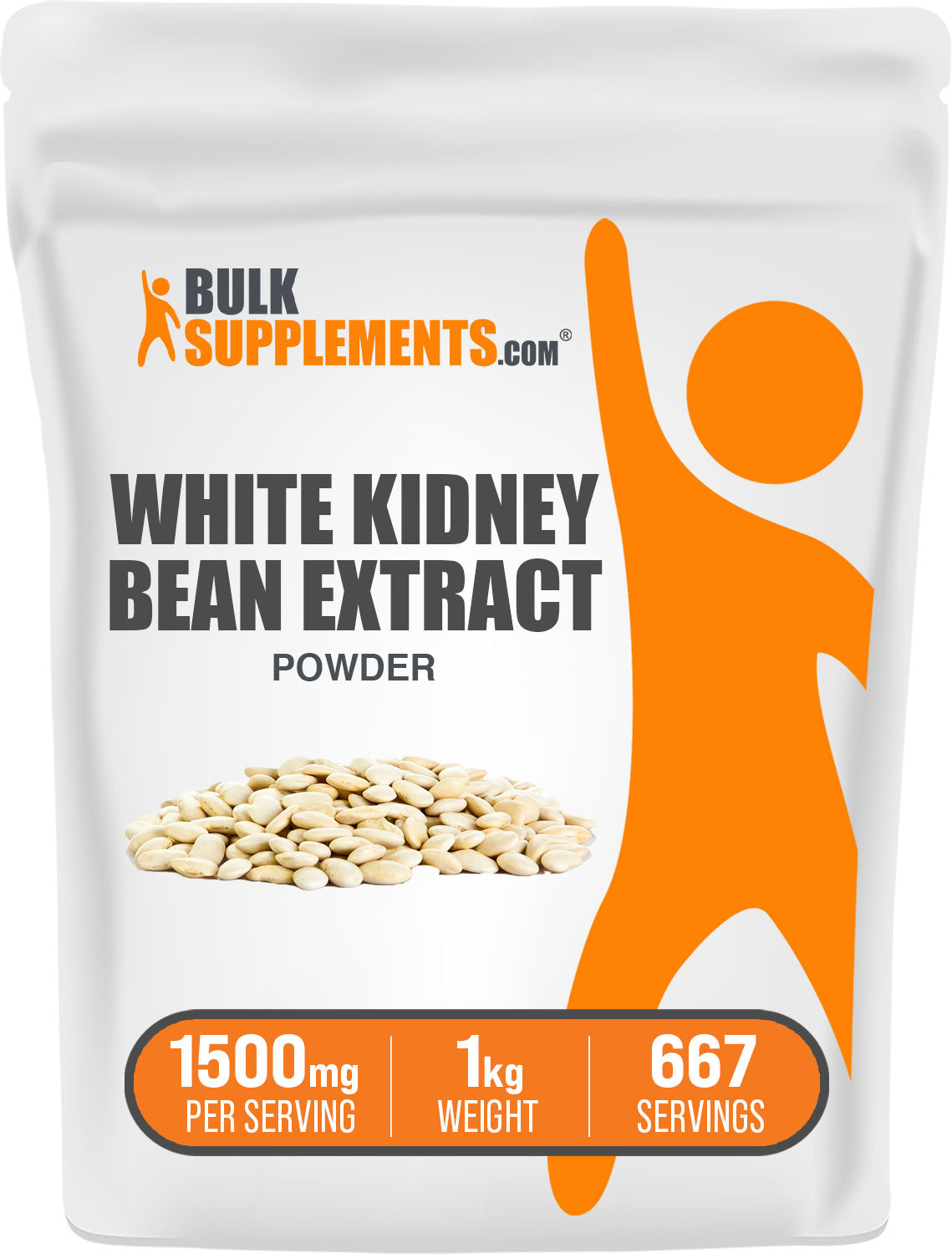 BulkSupplements White Kidney Bean Extract Powder 1kg bag