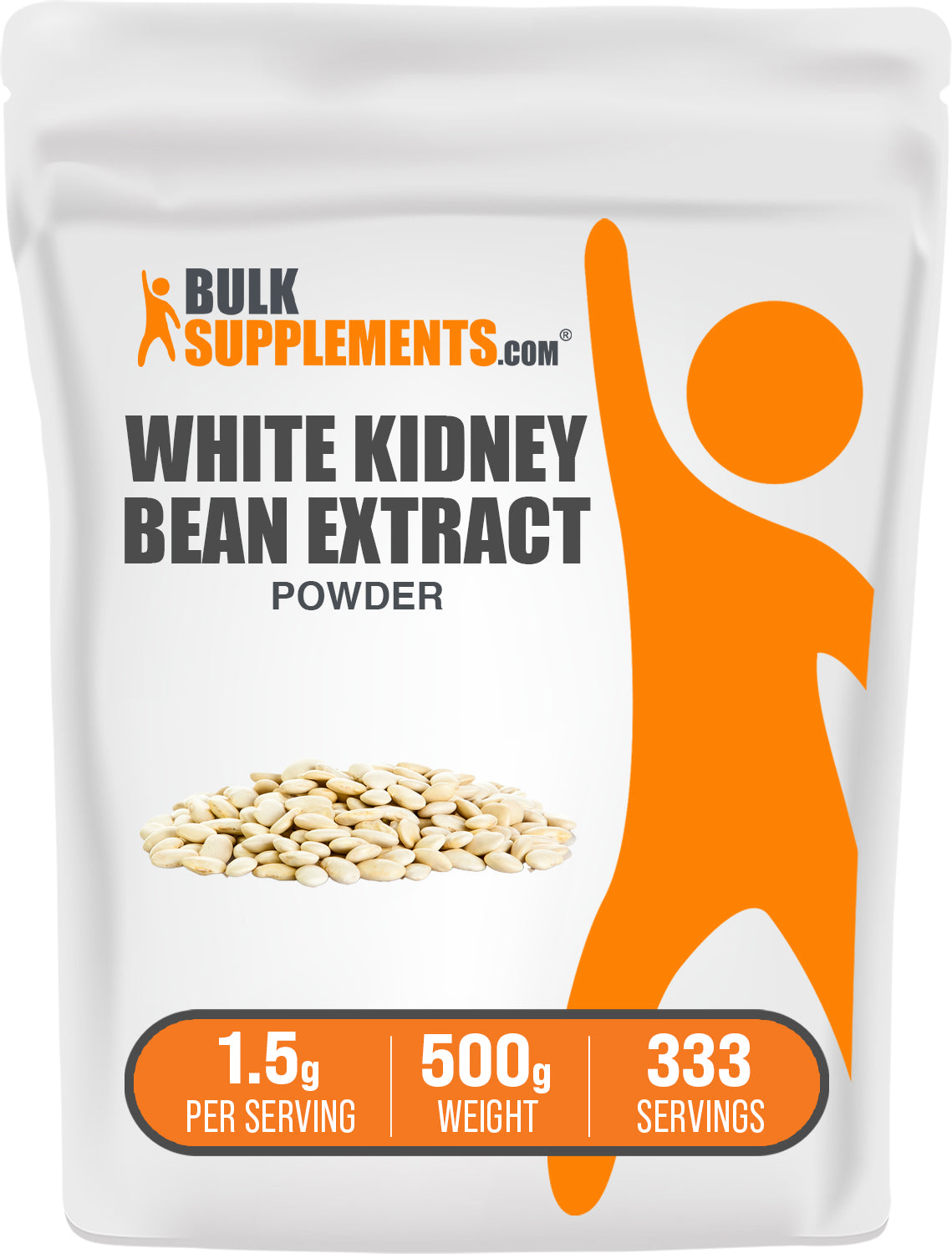 BulkSupplements.com White Kidney Bean Extract Powder 500g bag image