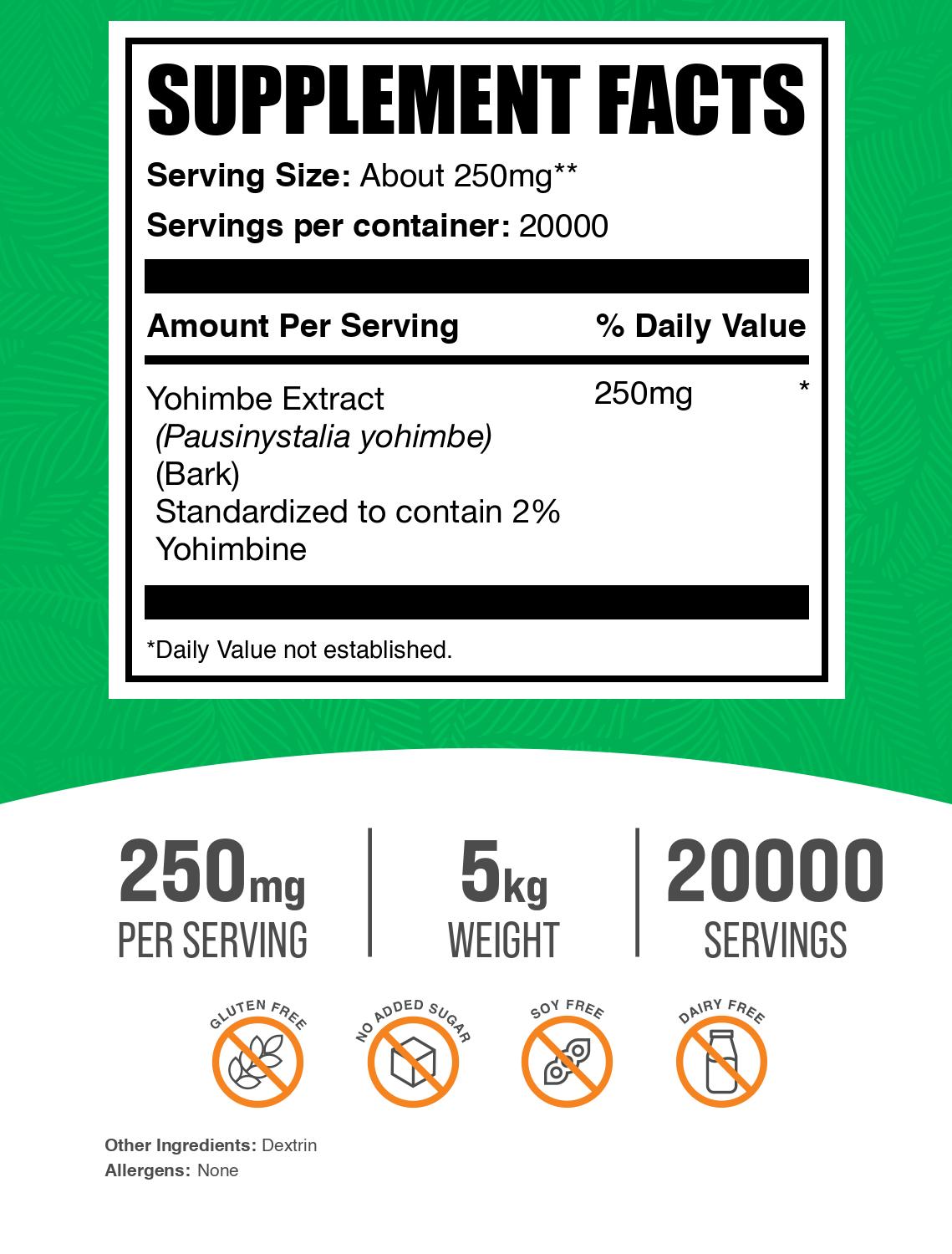 Yohimbe extract powder label 5kg
